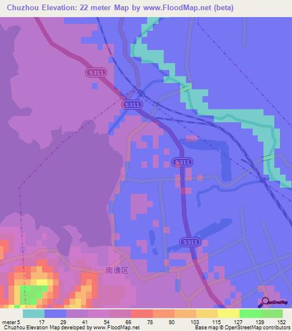 Elevation Of Chuzhou,China Elevation Map, Topography, Contour, Chuzhou, China, Fuyang China, Suzhou  Location