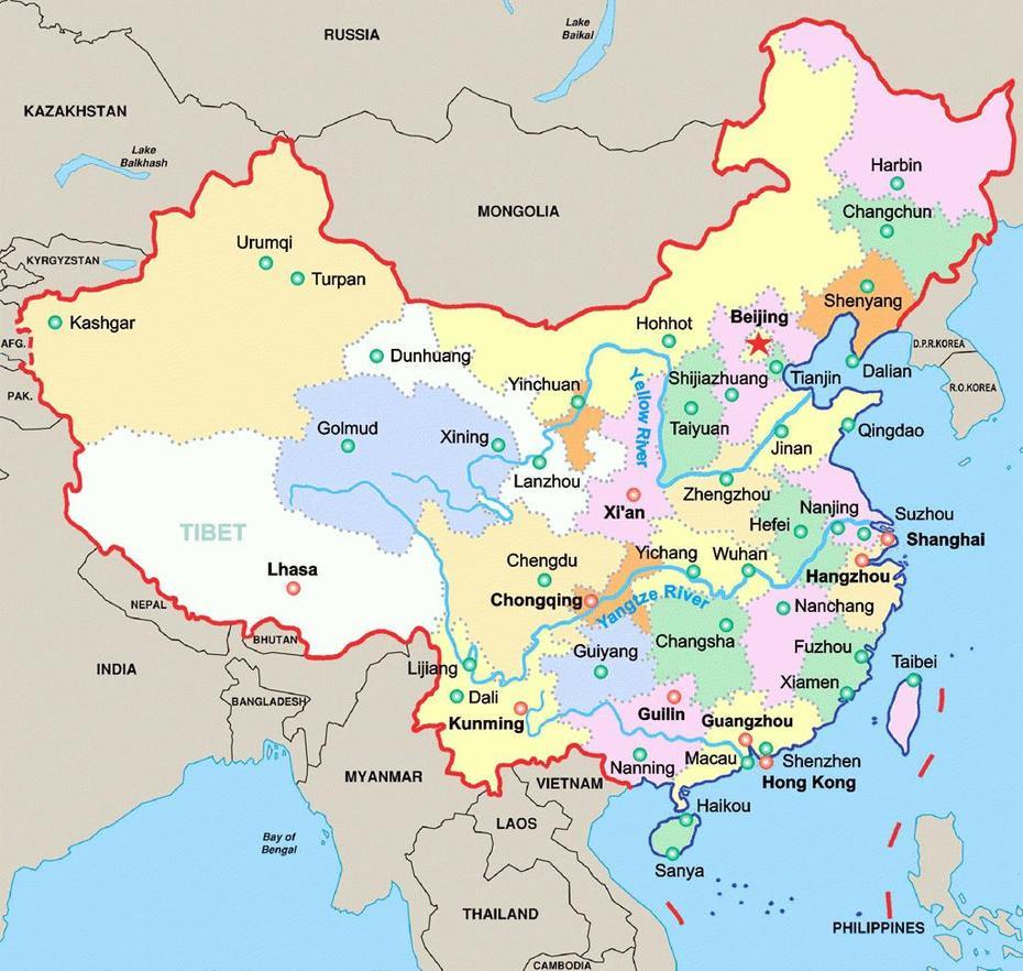 Free Maps Of China  Mapswire With Printable Map Of China – Printable Maps, Xiaoganzhan, China, Communist China, Shanghai In China