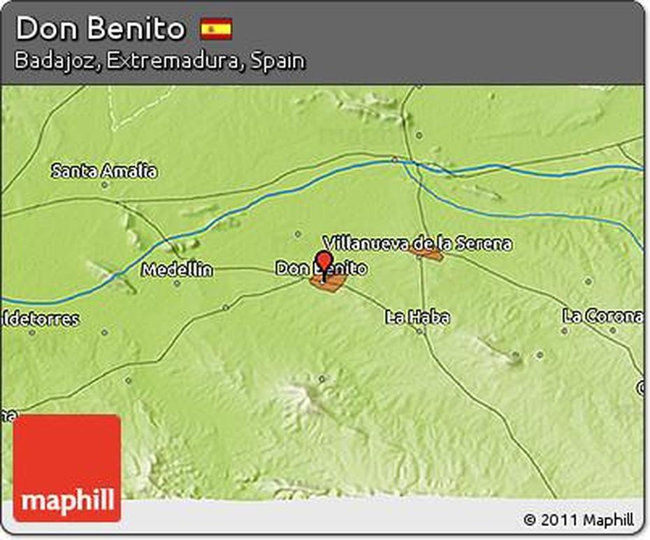 Free Physical 3D Map Of Don Benito, Don Benito, Spain, Benito De Soto, Cd Don Benito