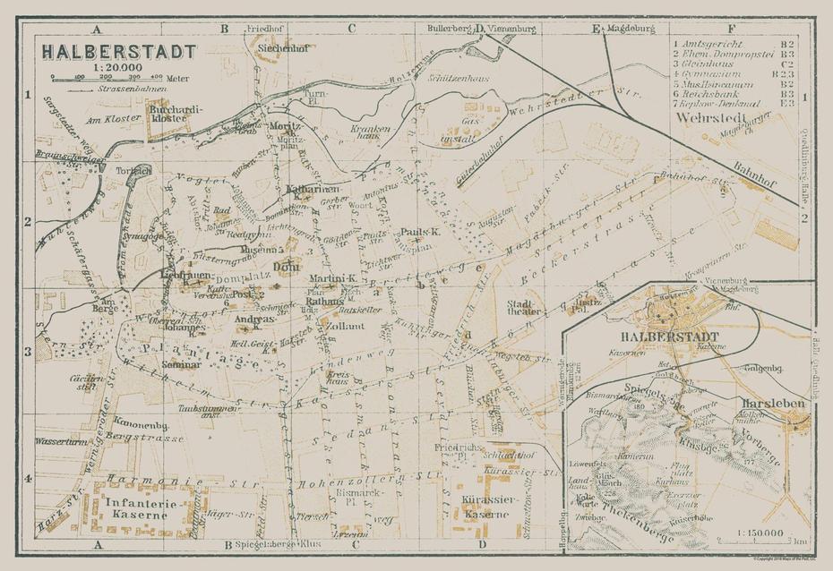 Halberstadt Germany – Baedeker 1914 – 33.50 X 23 – Walmart …, Halberstadt, Germany, Karlsbad Germany, Quedlinburg Germany