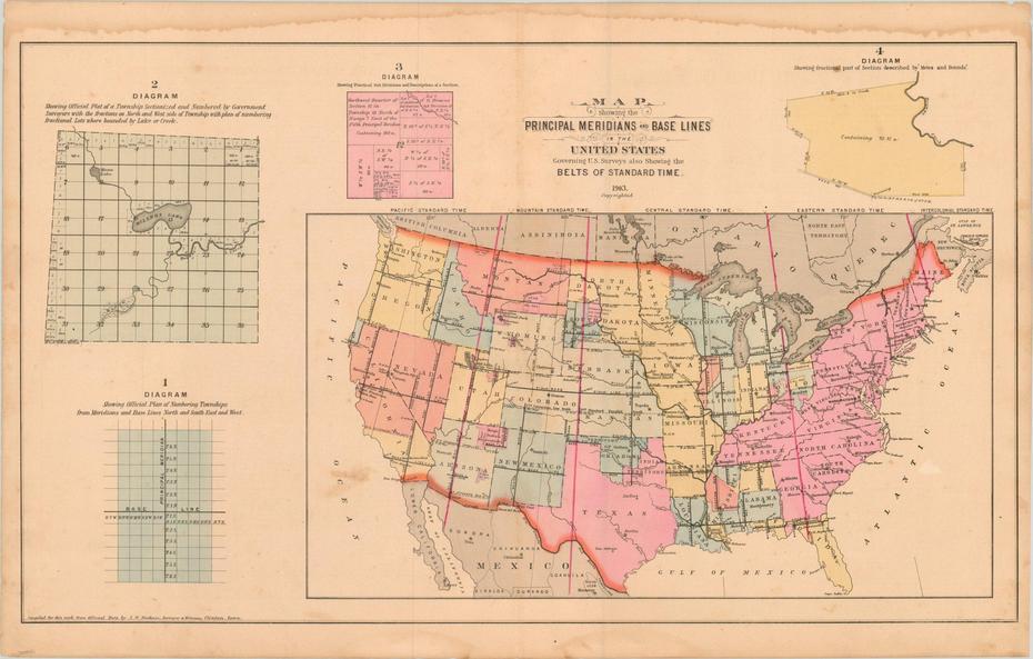 Large Us  United States, 98Th Meridian, States, Meridian, United States