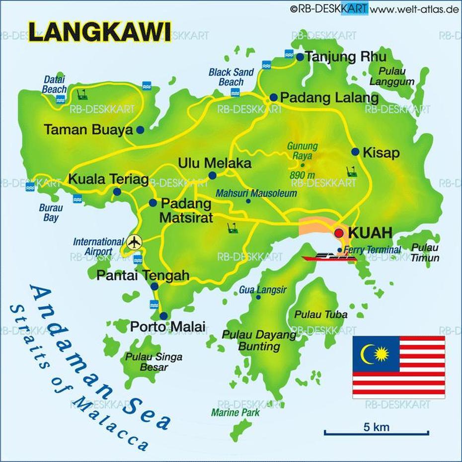 Map Of Langkawi (Island In Malaysia) | Welt-Atlas.De | Langkawi, Map …, Kuah, Malaysia, Malaysia  With Cities, Malaysia  Icon