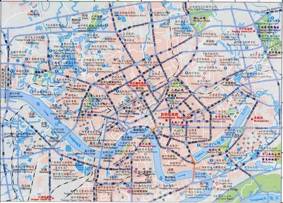 Nanning Map 1 – Nanning Maps – China Tour Advisors, Nanmeng, China, Beihai China, Guangxi China