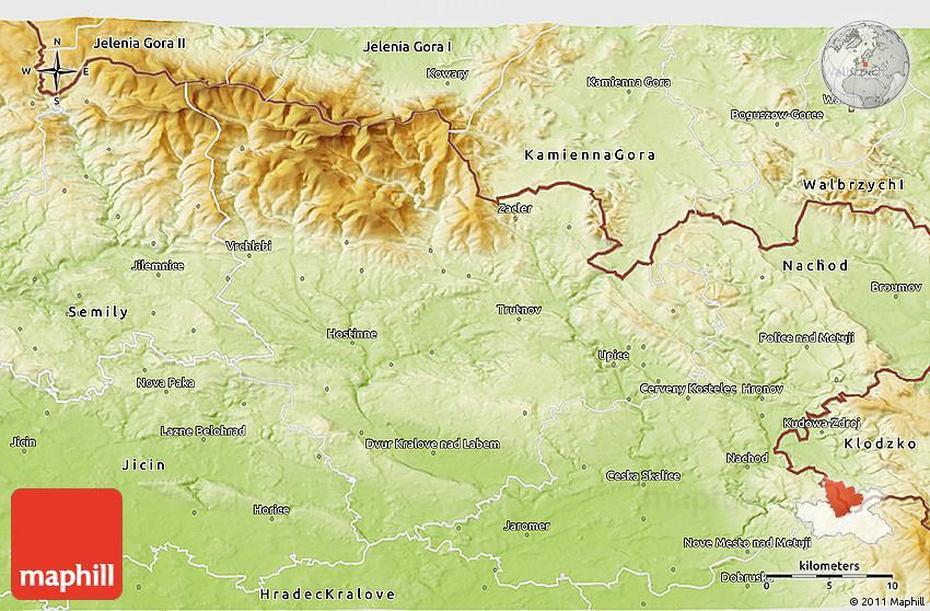 Physical 3D Map Of Trutnov, Trutnov, Czechia, Czech Rail, Czechia Regions