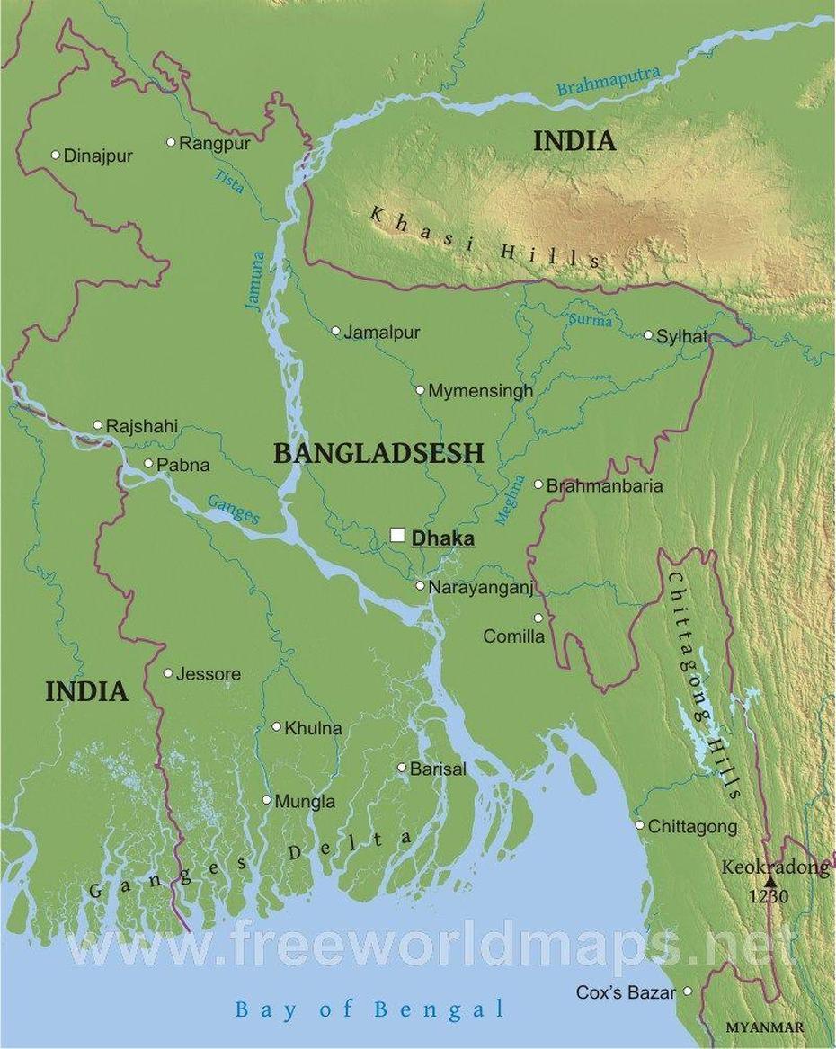 This Is A Physical Map Of Bangladesh. | Travel Light, Travel Tips, Map, Chauddagram, Bangladesh, Bangladesh Asia, Bangladesh In World