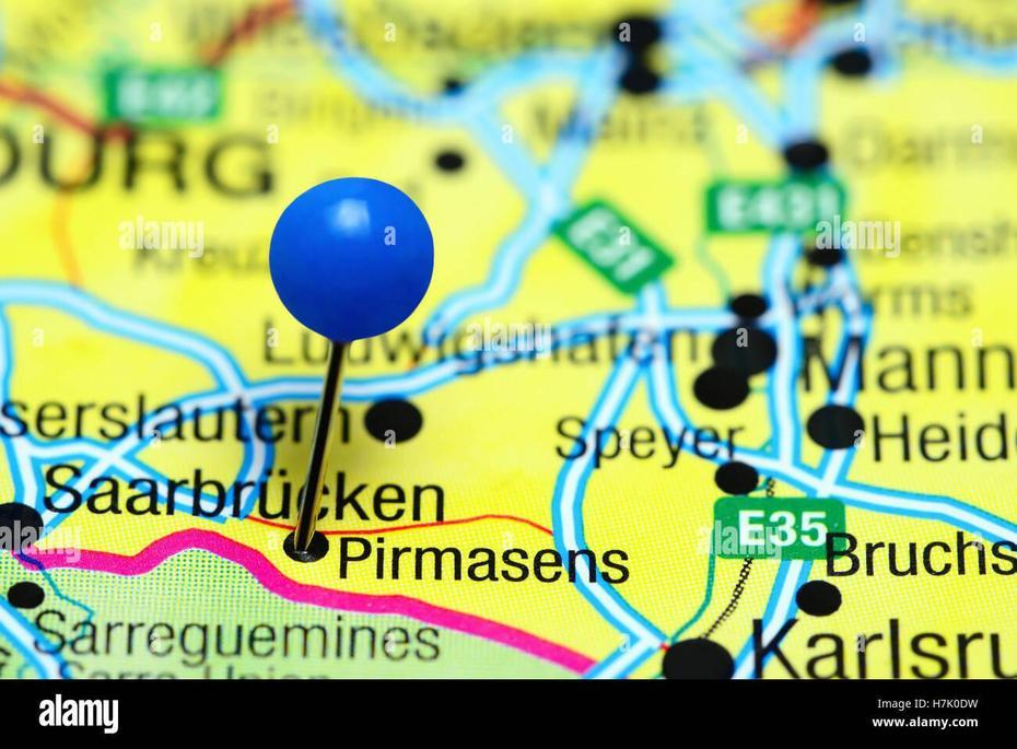 Pirmasens Pinned On A Map Of Germany Stock Photo – Alamy, Pirmasens, Germany, Cuxhaven Germany, Pirmasens Army Base