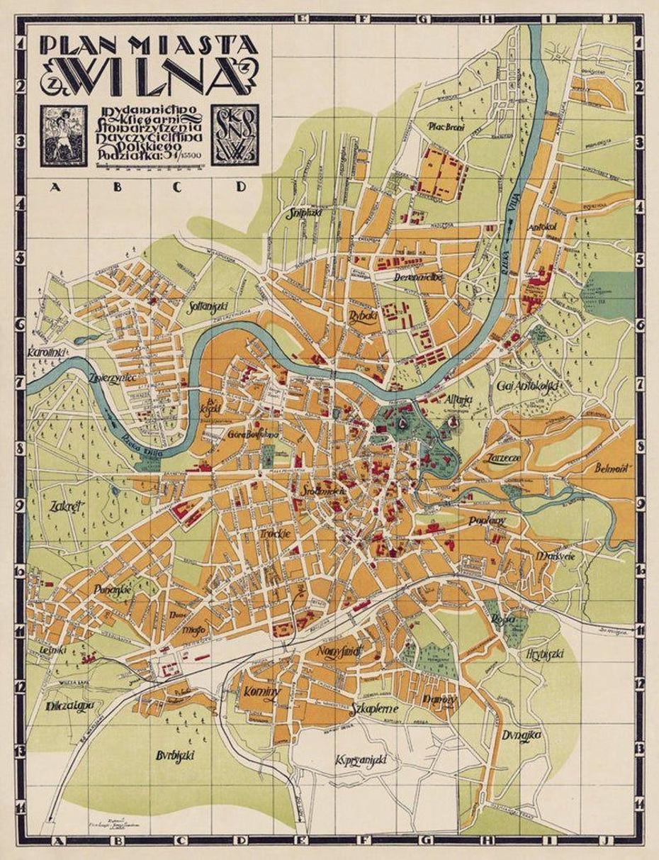 Wilna Map – Old Map Of Vilnius (Lithuania) – Vintage Map Restored …, Vilnius, Lithuania, Vilna, Kaunas Lithuania