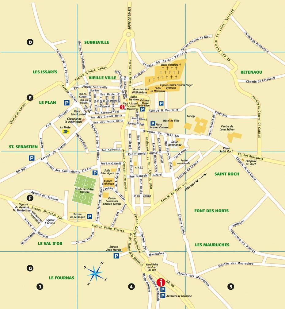 Carte Vallauris – Plan De Vallauris, Vallauris, France, Alpes-Maritimes France, Mougins France