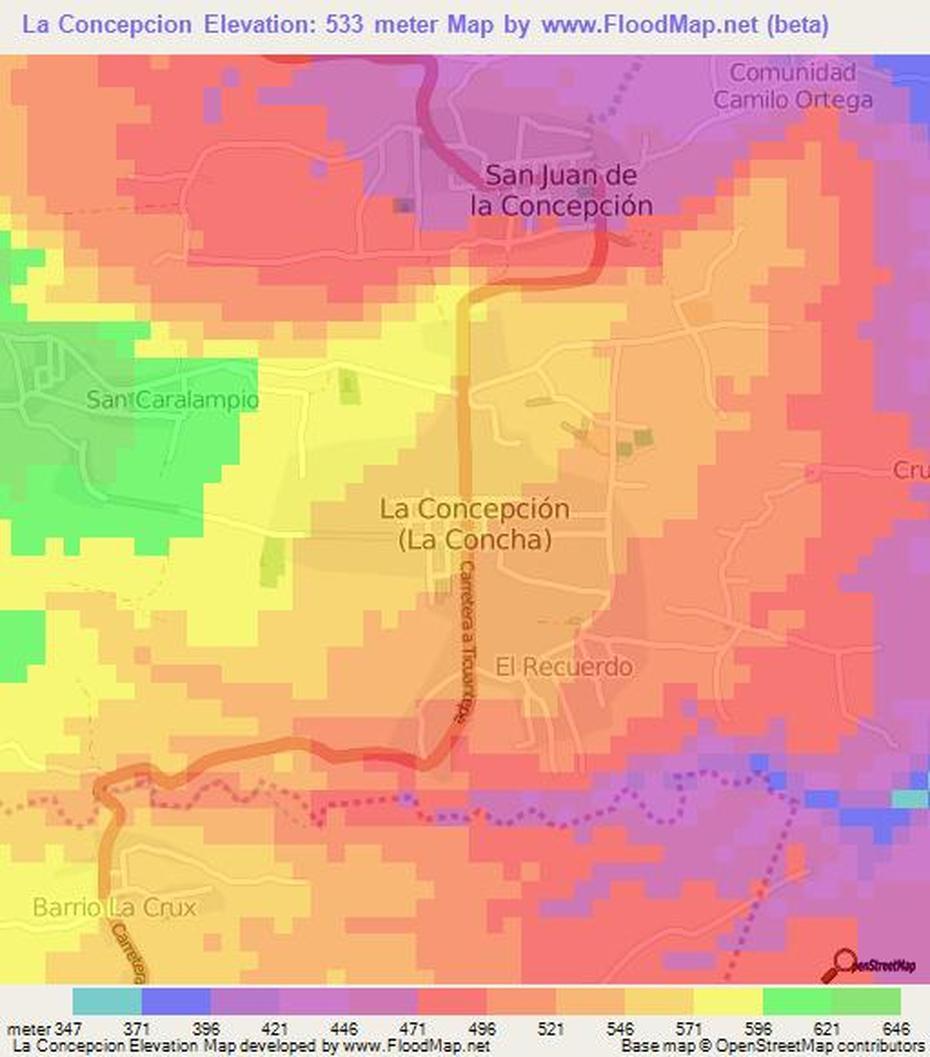 Elevation Of La Concepcion,Nicaragua Elevation Map, Topography, Contour, La Concepción, Nicaragua, Nicaragua Volcanoes, Inmaculada  Concepcion