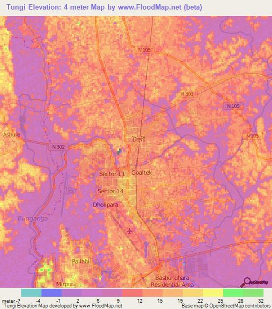 Elevation Of Tungi,Bangladesh Elevation Map, Topography, Contour, Tungi, Bangladesh, Mangi Tungi, Medina  Q