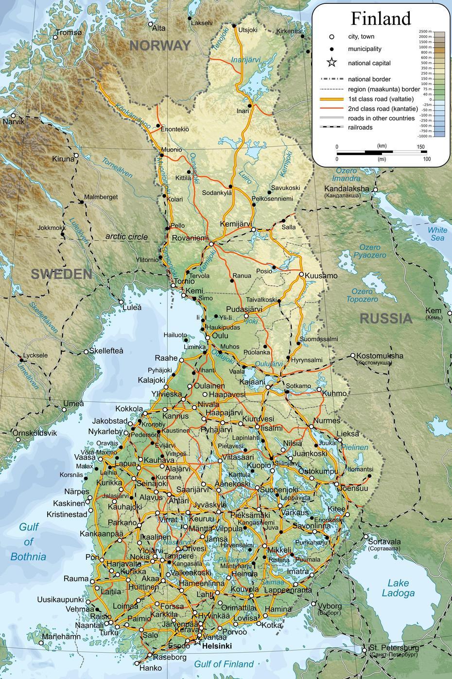 Kuopio Finland, Sweden/ Finland, Large Detailed, Järvenpää, Finland