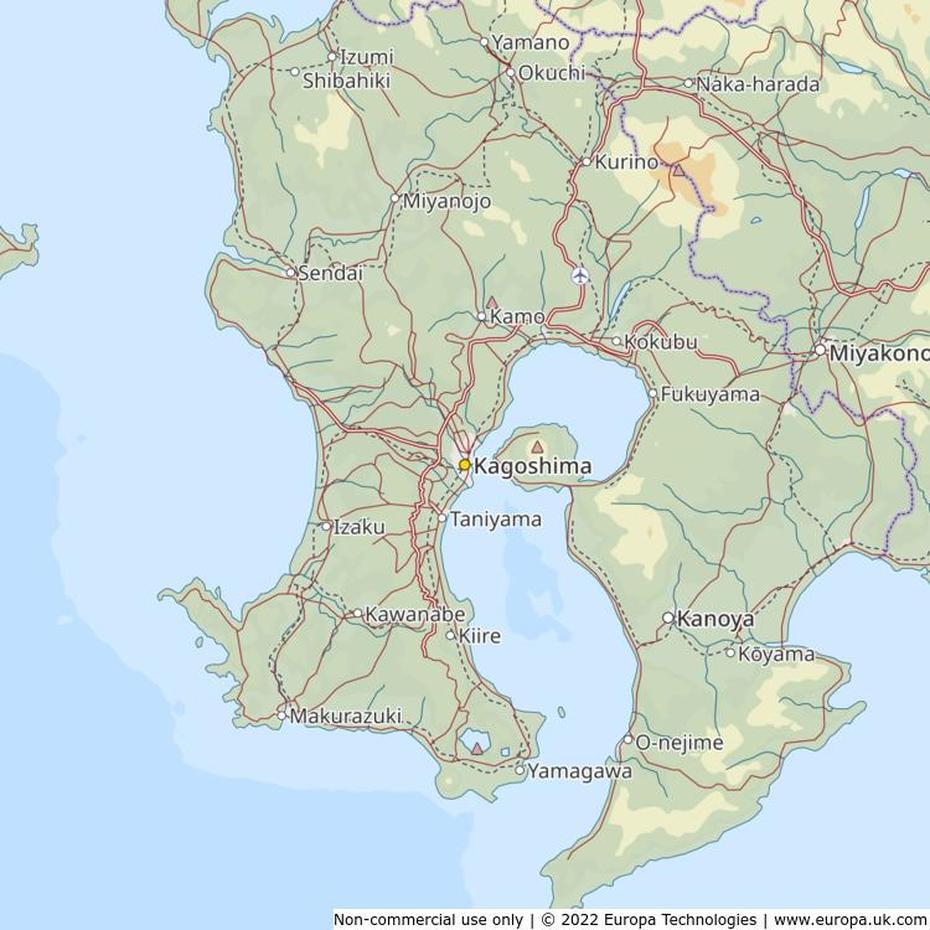 Map Of Kagoshima, Japan | Global 1000 Atlas, Kagoshima, Japan, Kitakyushu Japan, Relief  Of Japan