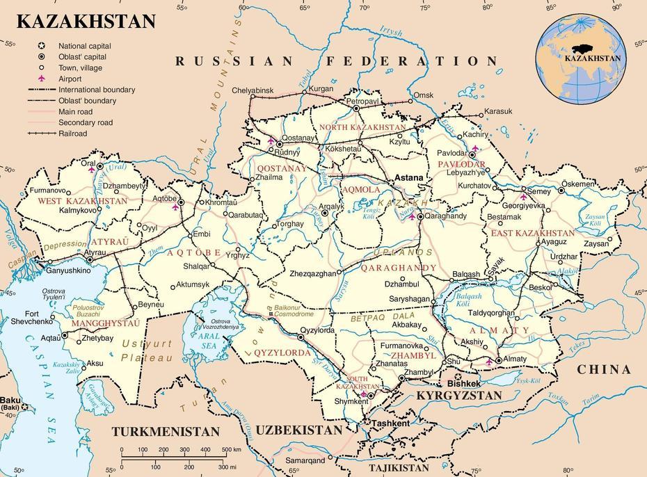 Map Of Kazakhstan – Kazakhstan Country Map (Central Asia – Asia), Arqalyq, Kazakhstan, Kazakhstan Road, Kazakh