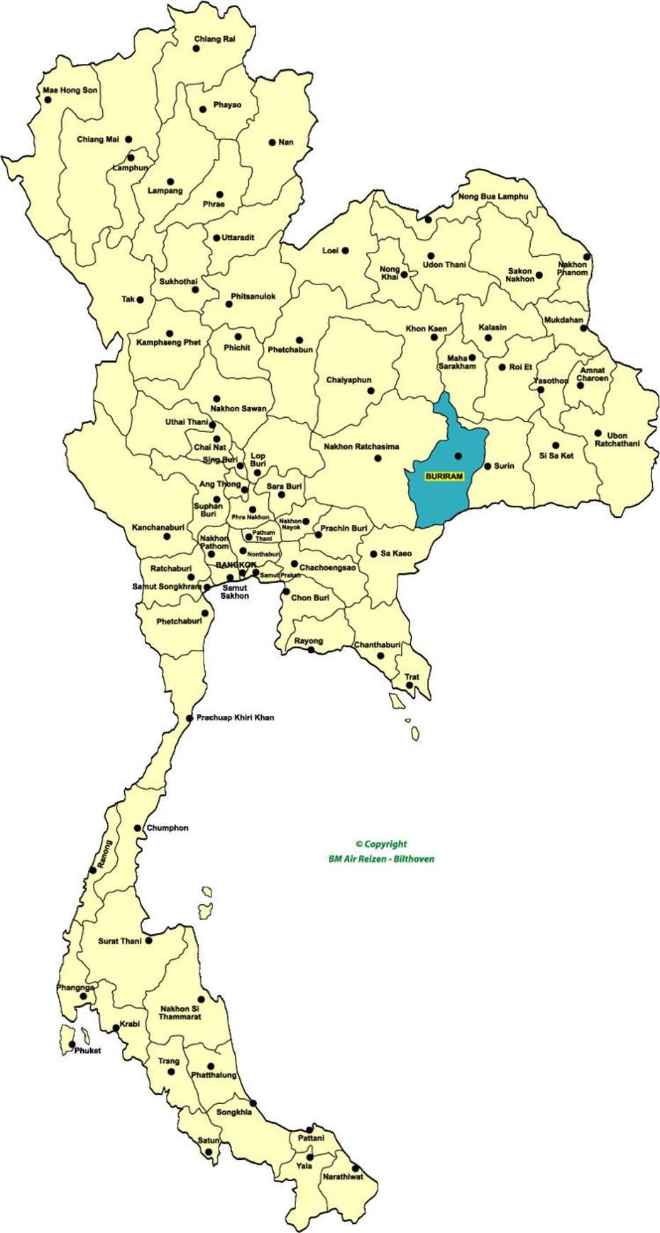 Map Of Thailand Buriram – Maps Of The World, Buri Ram, Thailand, Northeast Thailand, Thailand Cities