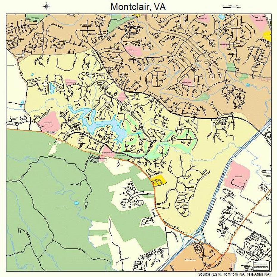 Montclair Virginia Street Map 5152658, Montclair, United States, Street  Of Montclair Nj, Montclair State College