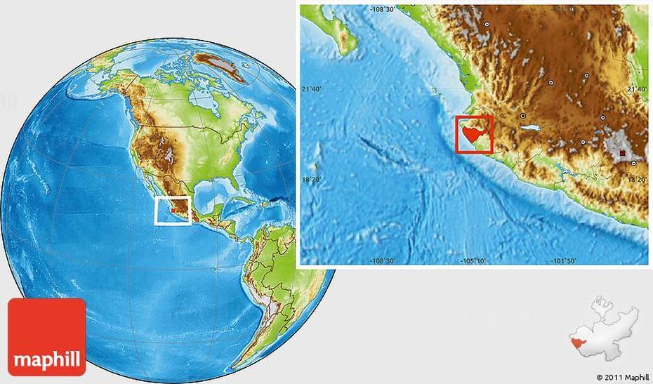 Physical Location Map Of Tomatlan, Tomatlán, Mexico, Guayabitos Mexico, Boca De Tomatlan Puerto Vallarta