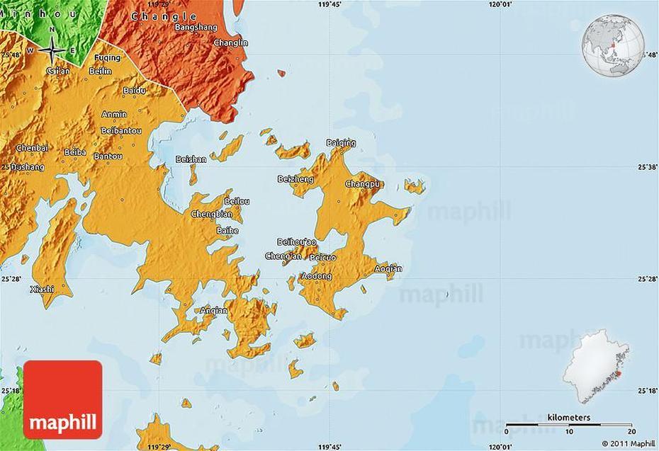 Political Map Of Pingtan, Pingtang, China, Scenic  Spot, Chinese Radio Telescope