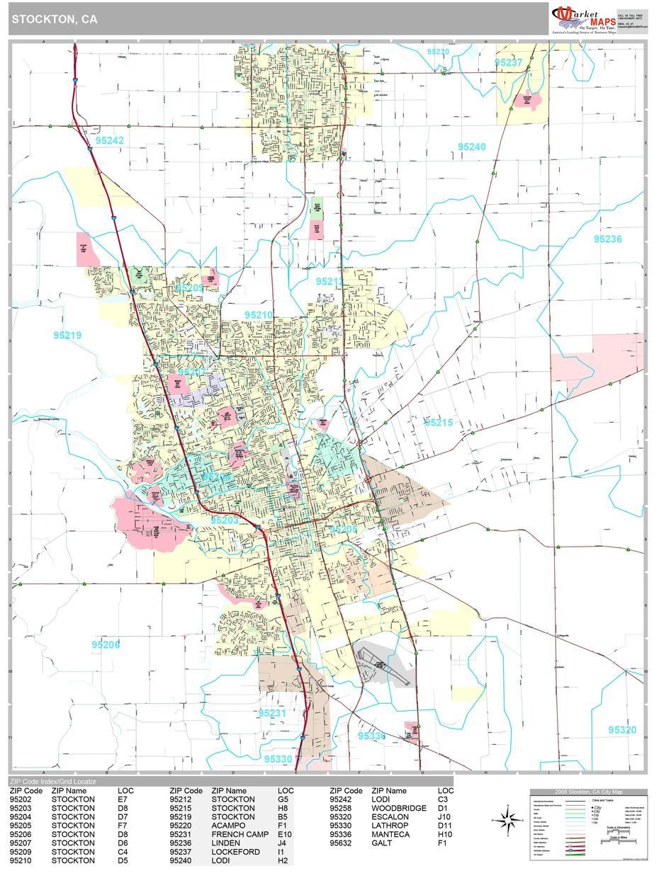 Stockton California Wall Map (Premium Style) By Marketmaps – Mapsales, Stockton, United States, Stockton Ca, Stockton Zip Code