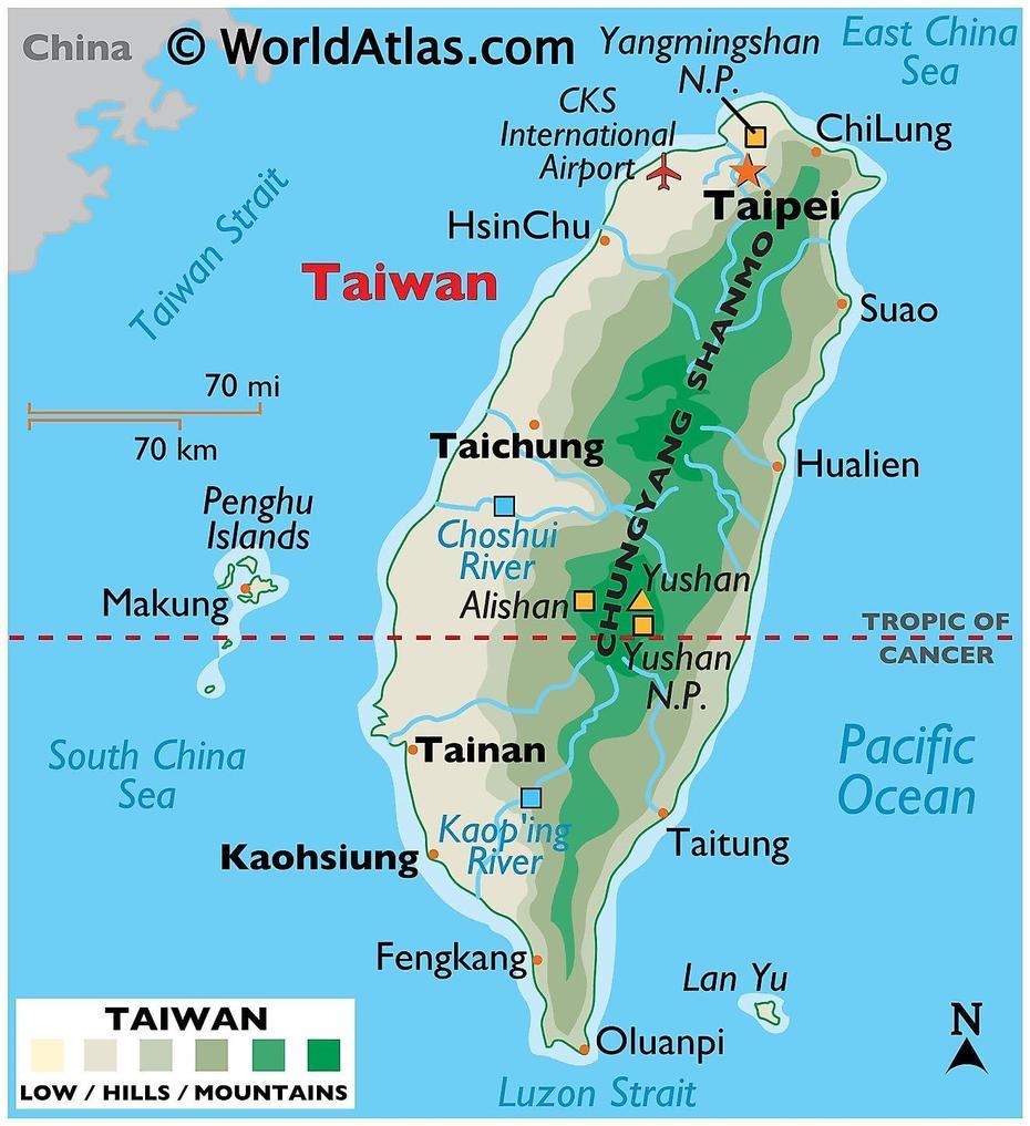 Taiwan  In Chinese, Printable  Of Taiwan, World Atlas, Waiyuanshan, Taiwan