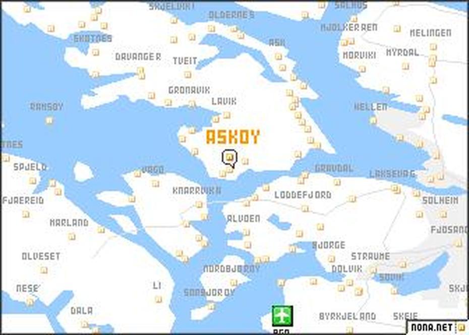 Asky (Norway) Map – Nona, Askøy, Norway, Sandefjord Norway, Odda Norway