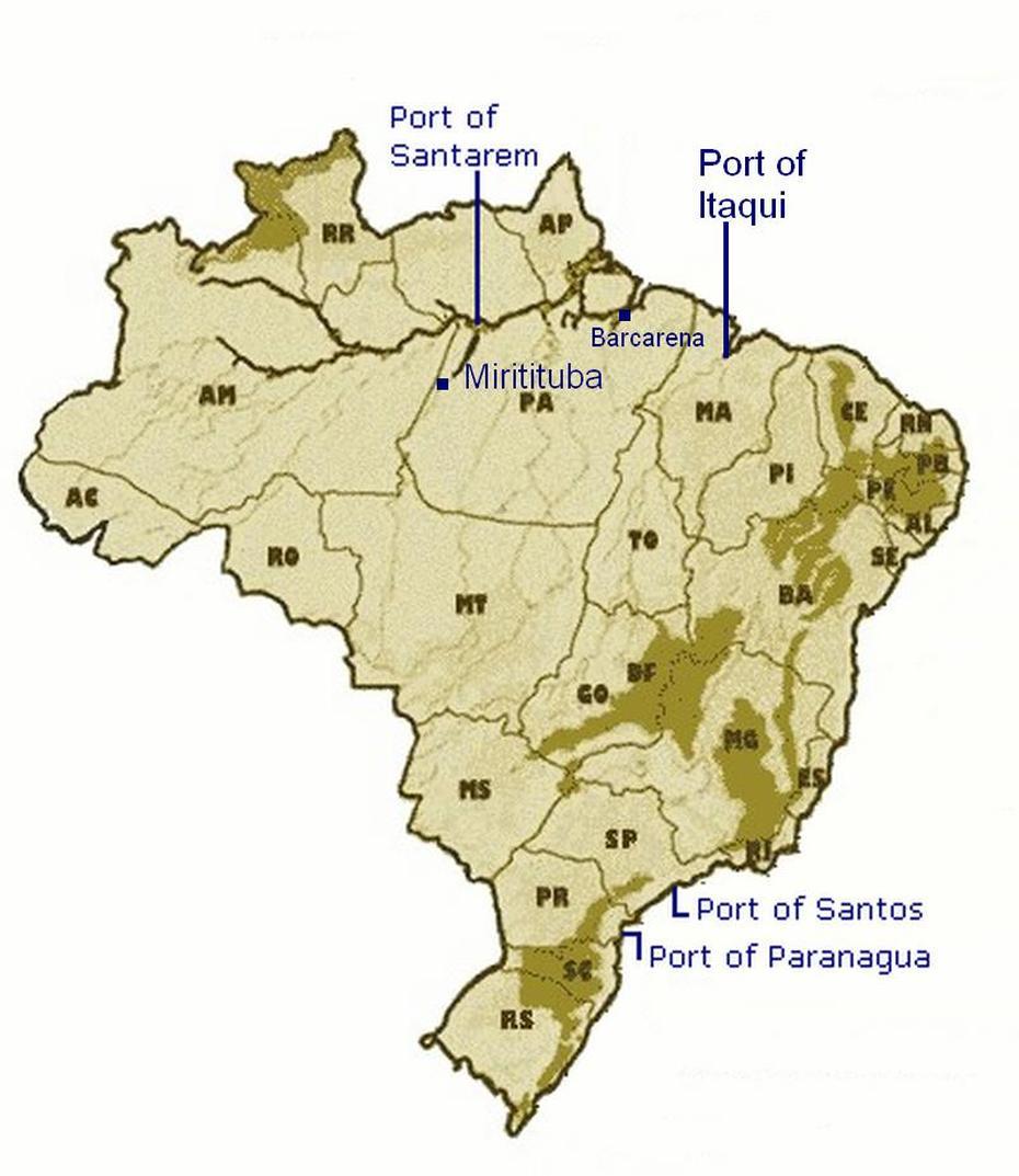 B”Maps Brazil Ports – Kory Melbys Brazilian Ag Consulting Services”, Itaqui, Brazil, Porto Do Itaqui, Rio Grande  Do Sul