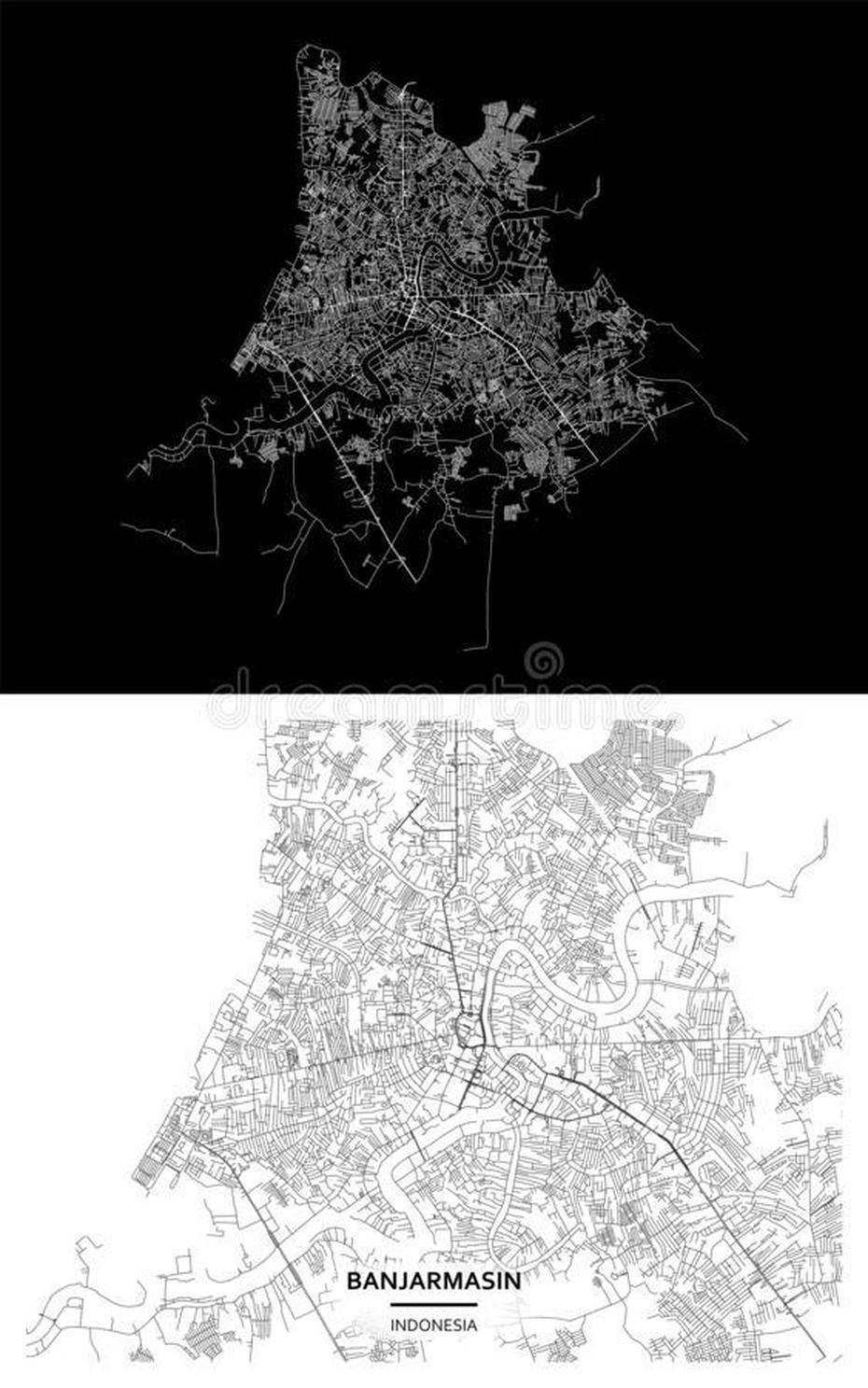 Banjarmasin Indonesia City Map In Black And White Color Stock Vector …, Banjarmasin, Indonesia, Borneo Indonesia, West  Kalimantan