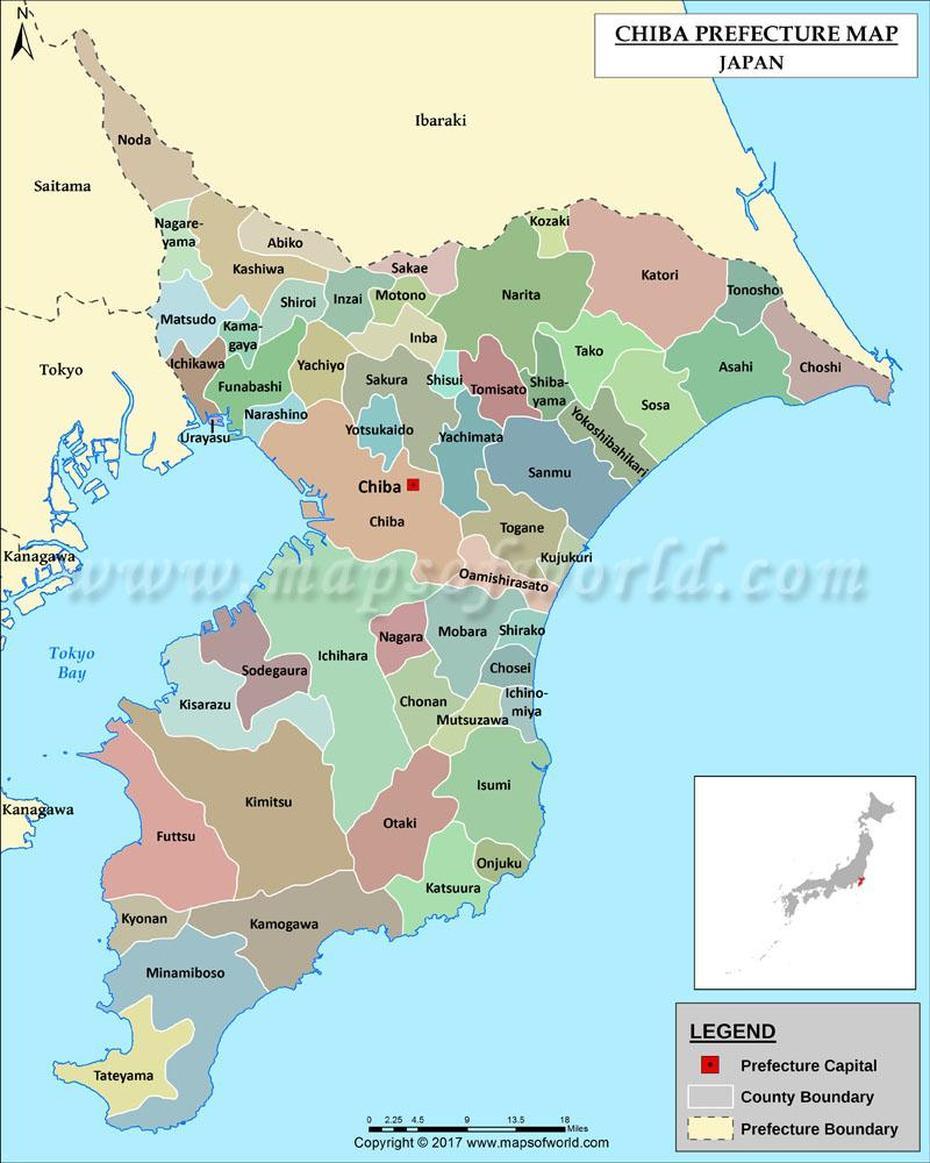 Chiba Prefecture Map | Map Of Chiba Prefecture, Japan, Chiba, Japan, Kanagawa, Saitama Japan