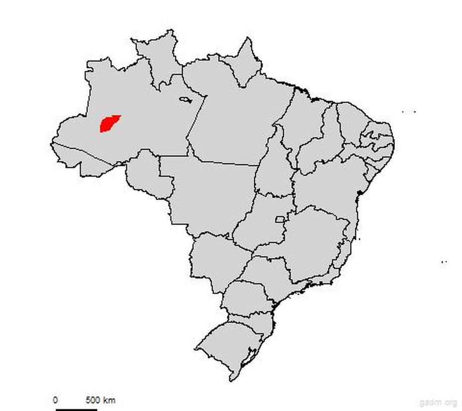 Detailed  Of Brazil, Brazil City, Gadm, Carauari, Brazil