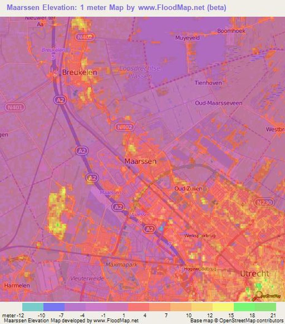 Elevation Of Maarssen,Netherlands Elevation Map, Topography, Contour, Maarssen, Netherlands, Breukelen, Inn Style Maarssen