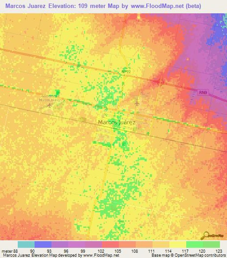 Elevation Of Marcos Juarez,Argentina Elevation Map, Topography, Contour, Marcos Juárez, Argentina, San Marcos Ciudad Juarez, Ciudad Juarez Airport