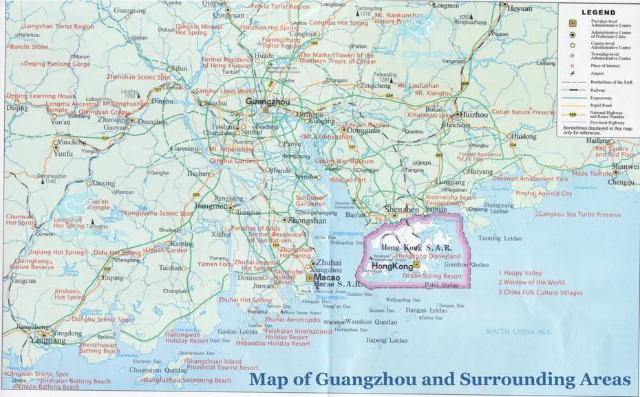 Guangzhou Maps: Detailed China Guangzhou Attraction, Luanzhou, China, Huizhou, Guangzhou Province