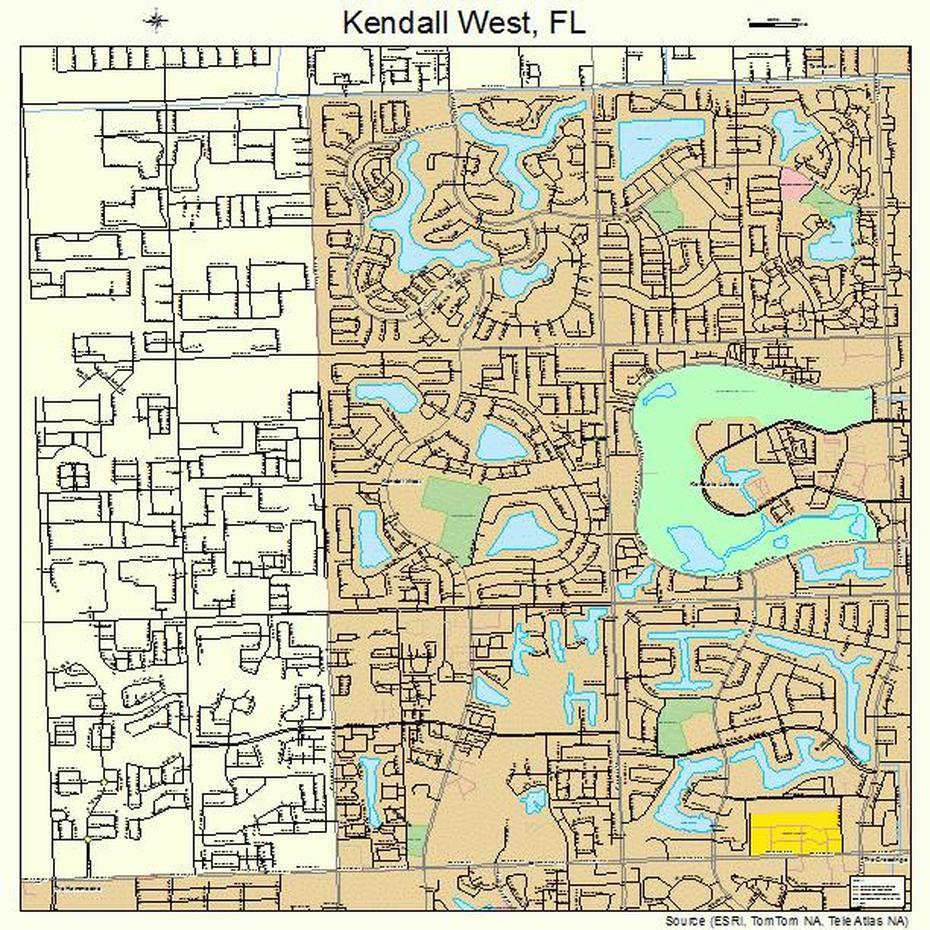 Kendall West Florida Street Map 1236121, Kendall West, United States, United States Western Region, West Coast States