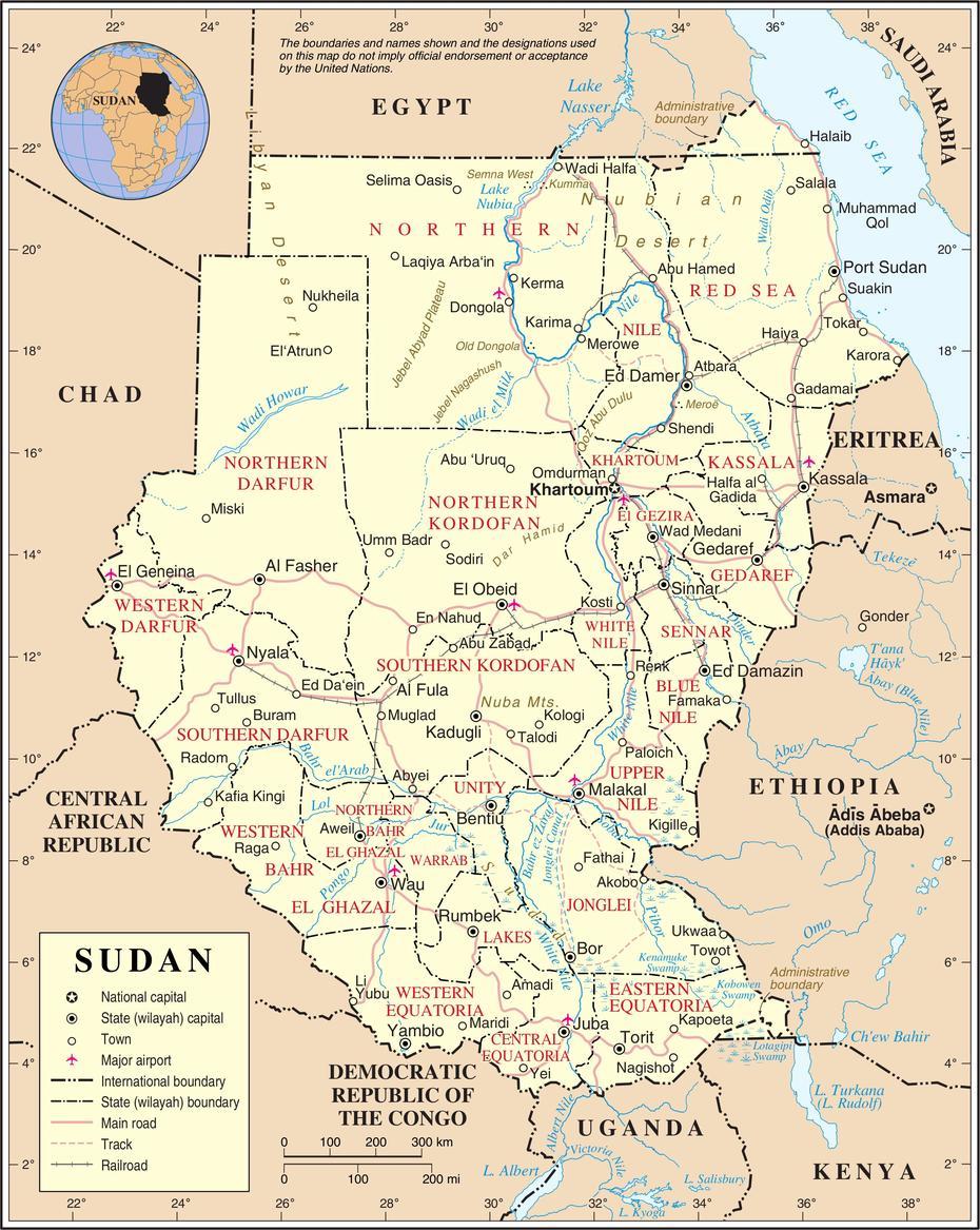 Landkarte Sudan, Al Mijlad, Sudan, Sudan Newspapers, Sudan Omar Al -Bashir