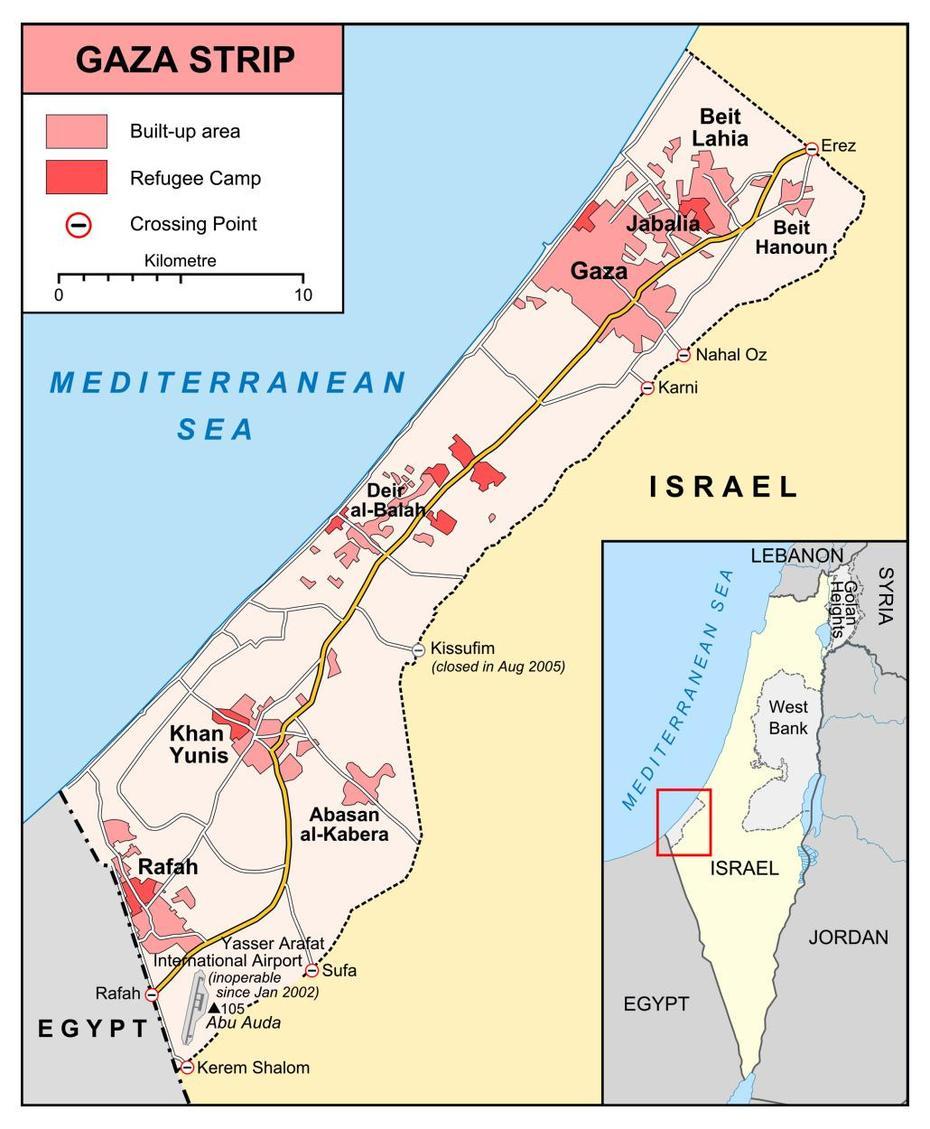 Large Detailed Gaza Strip Map | Vidiani | Maps Of All Countries In …, Gaza, Gaza Strip, The Gaza Strip, West Bank Gaza Strip