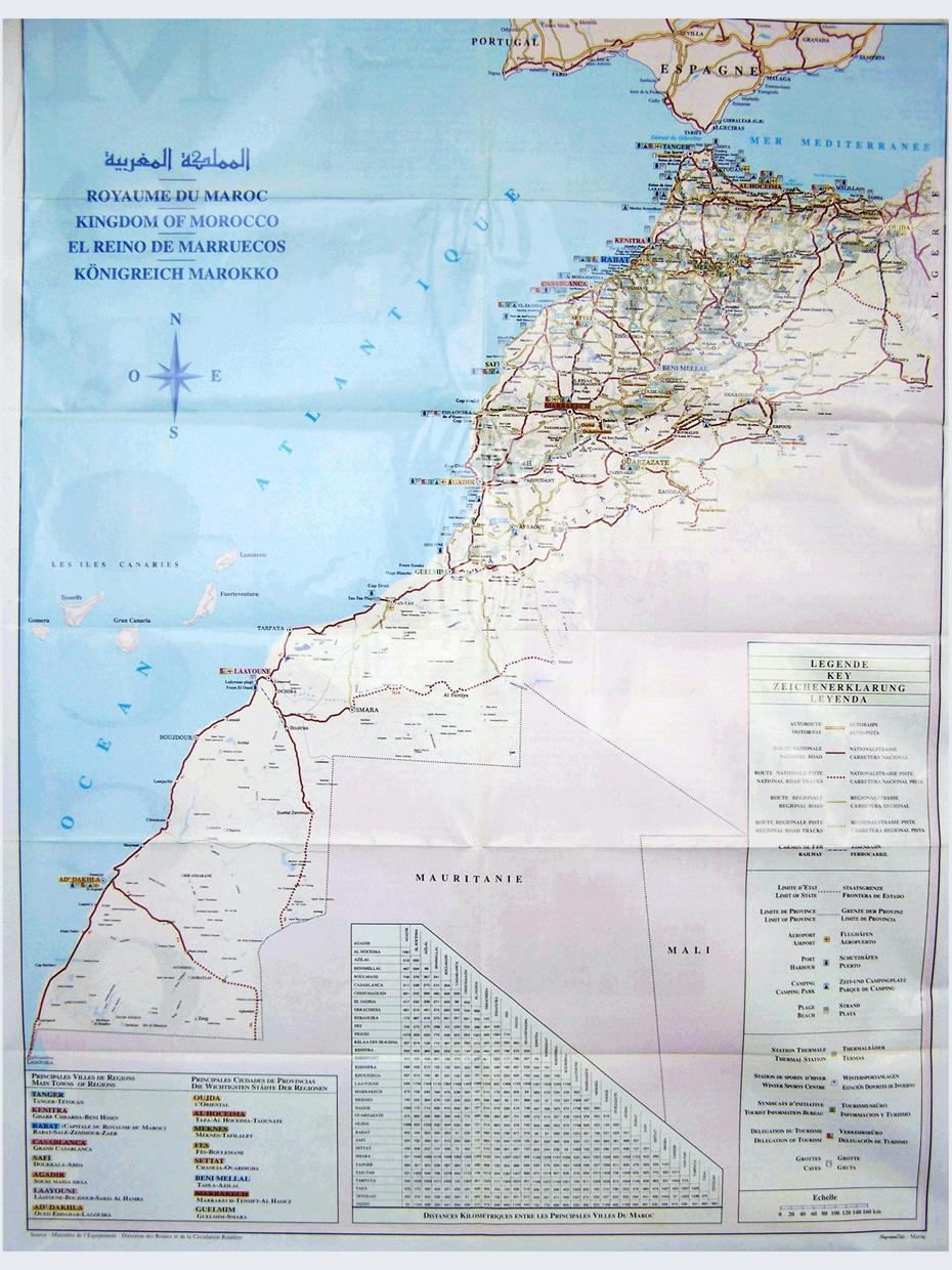 Large Road Map Of Morocco. Morocco Large Road Map | Vidiani | Maps …, Dar Bel Hamri, Morocco, Dar Es Salaam On Africa, Dardistan
