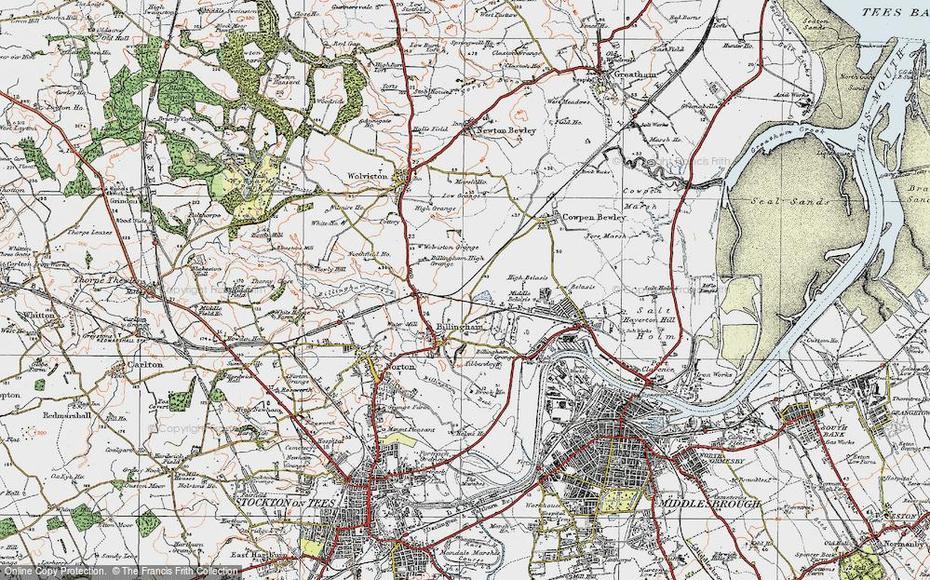 Map Of Billingham, 1925 – Francis Frith, Billingham, United Kingdom, Untended Graves, Bishopsbourne  Kent