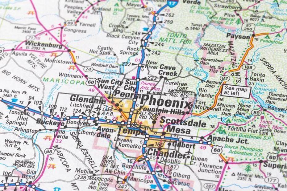 Map Of Phoenix In Arizona, Usa. Editorial Stock Image – Image Of Travel …, Phoenix, United States, Phoenix Arizona On A, Phoenix Az On