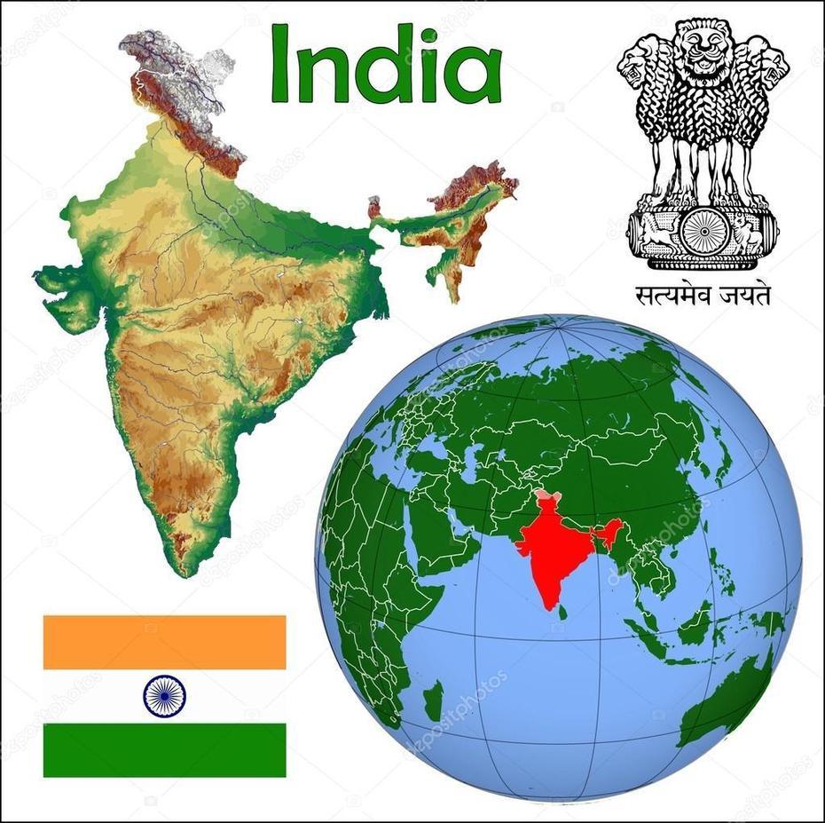 Mapa De Ubicacion De Mundo De India  Vector De Stock #85970044 …, Mundi, India, India Country Image, India Travel