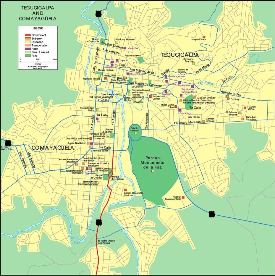 Mapas De Tegucigalpa – Honduras | Mapasblog, Comayagüela, Honduras, Municipios De  Comayagua, Blank  Of Honduras