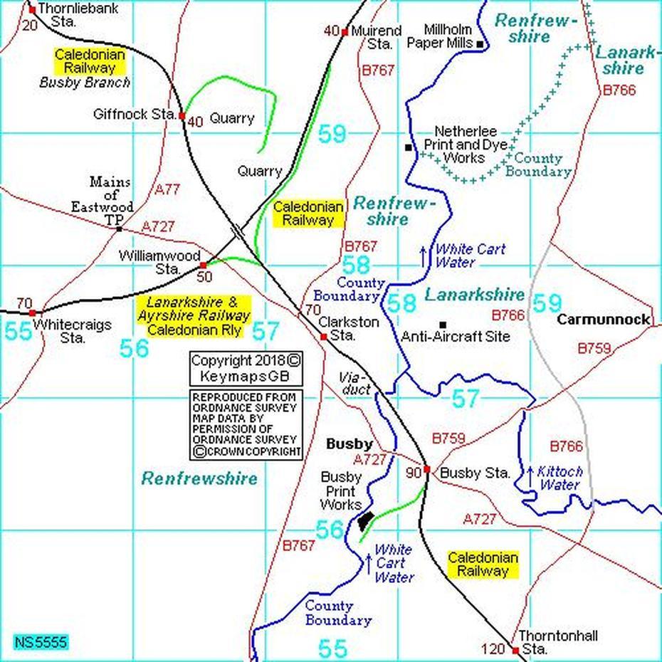 Ns5055 Maptile, Newton Mearns, Renfrewshire – Keymapsgb, Newton Mearns, United Kingdom, Newton Mearns Postcode, Newton Mearns Waitrose