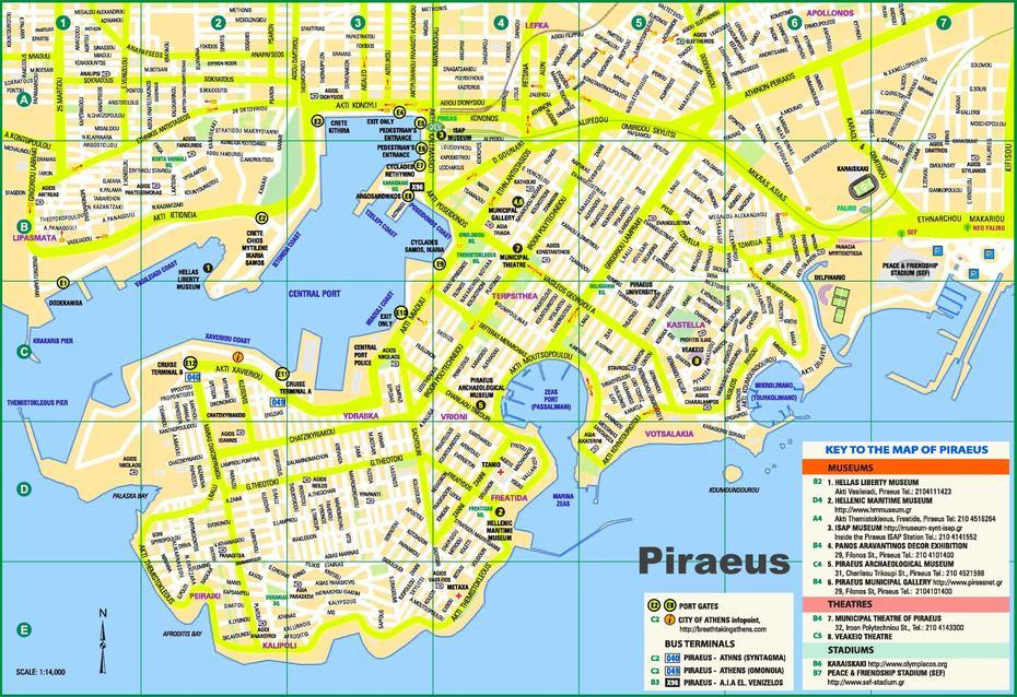 Piraeus Tourist Map, Piraeus, Greece, Piraeus Port, Piraeus Athens