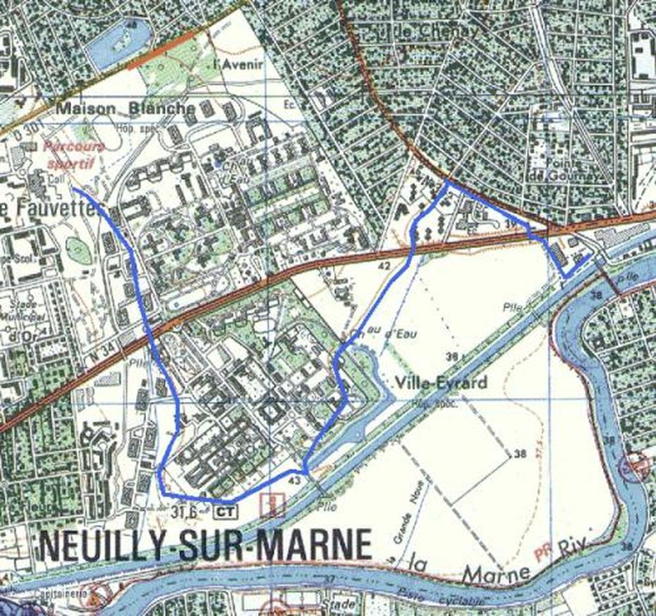 Plan De Neuilly-Sur-Marne – Voyages – Cartes, Neuilly-Sur-Marne, France, Sfc Neuilly Sur Marne, Neuilly Paris