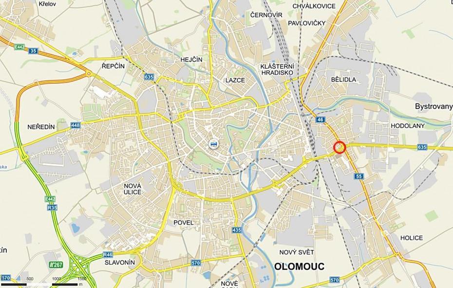 Poloha Hd Na Mape Olomouce  Republikanska Strana Cech, Moravy A Slezska, Olomouc, Czechia, Olomouc, Czechia