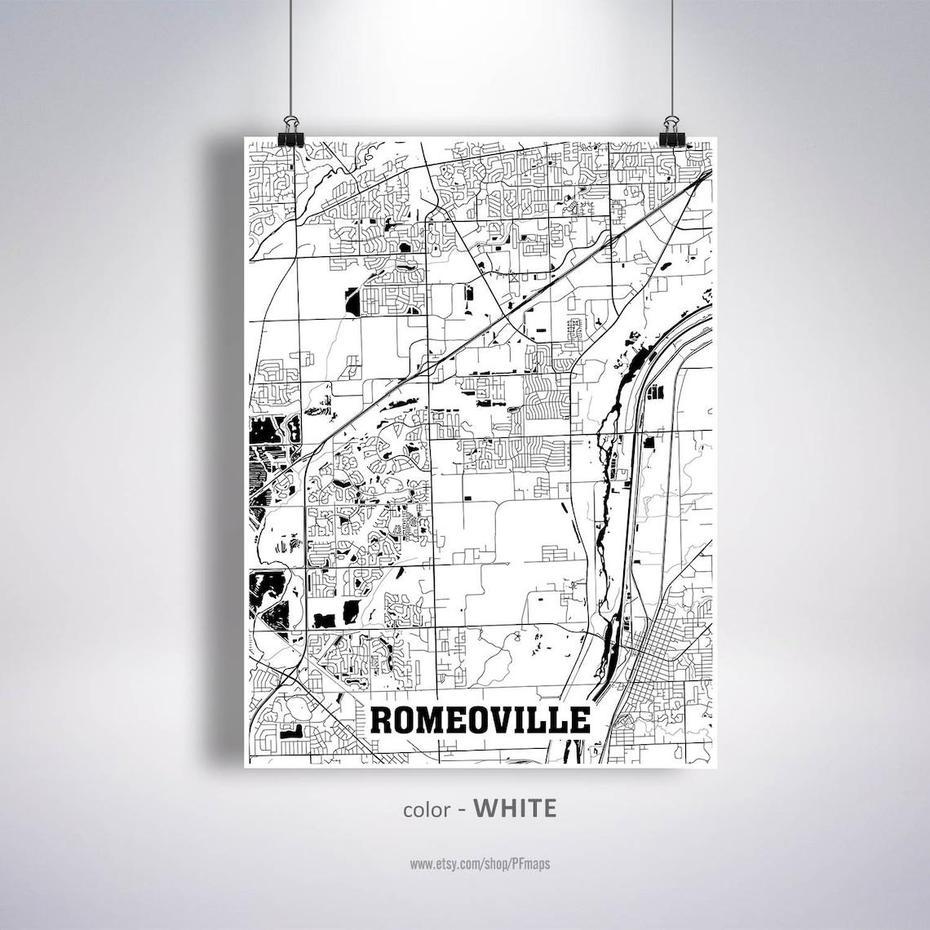 Romeoville Map Print Romeoville City Map Illinois Il Usa Map | Etsy, Romeoville, United States, 50 United States, United States America  Usa