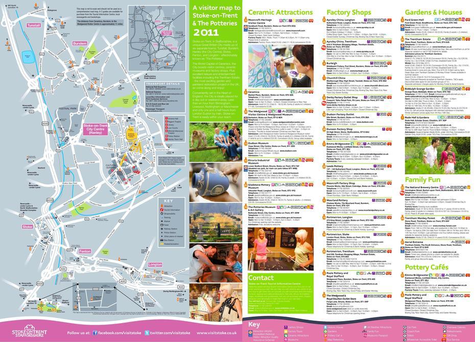 Stoke-On-Trent Tourist Map, Stoke-On-Trent, United Kingdom, Bolton Ontario, Bolton Abbey