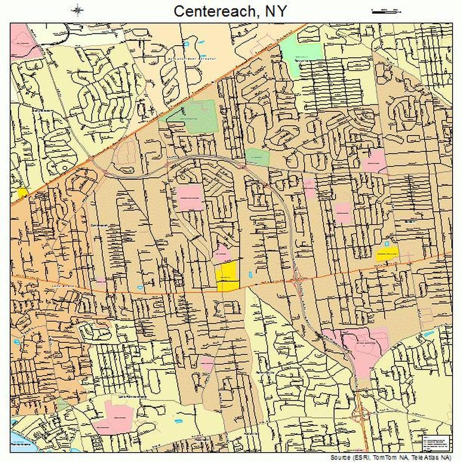 Centereach New York Street Map 3613376, Centereach, United States, 50 United States, United States America  Usa