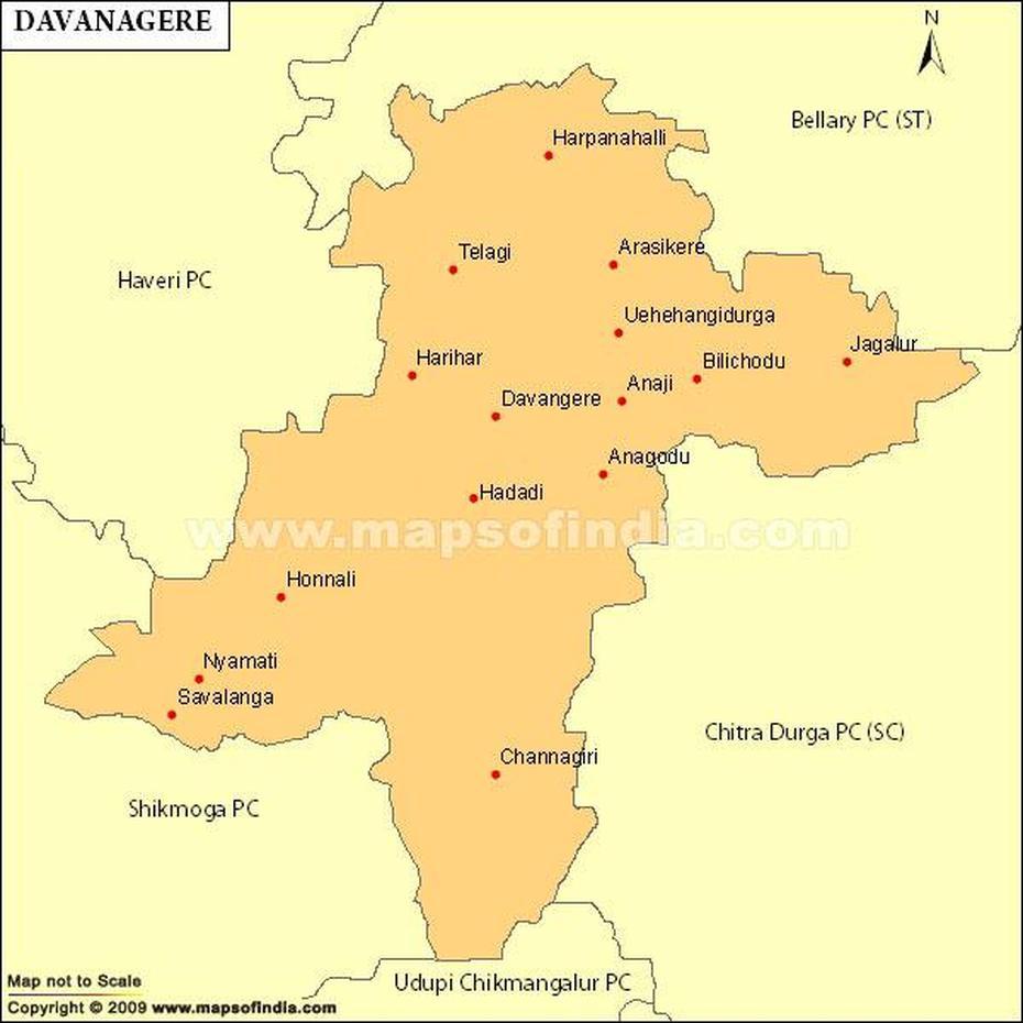 Davanagere Parliamentary Constituency Map, Election Results And Winning Mp, Davangere, India, Davangere City, Goa City