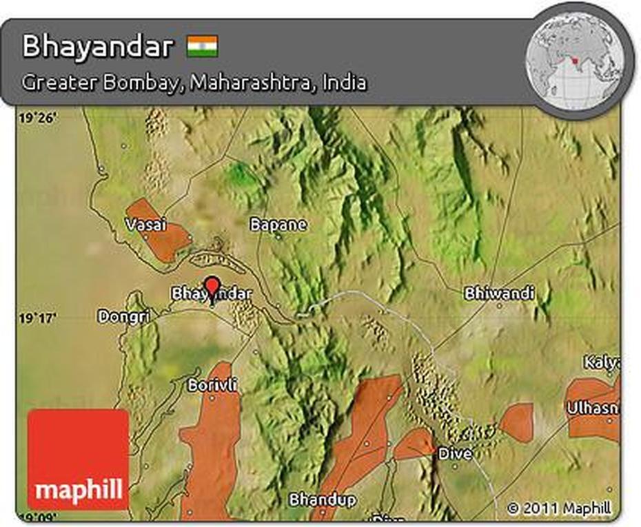 Free Satellite Map Of Bhayandar, Bhayandar, India, Mumbai India On A, Nashik  Road