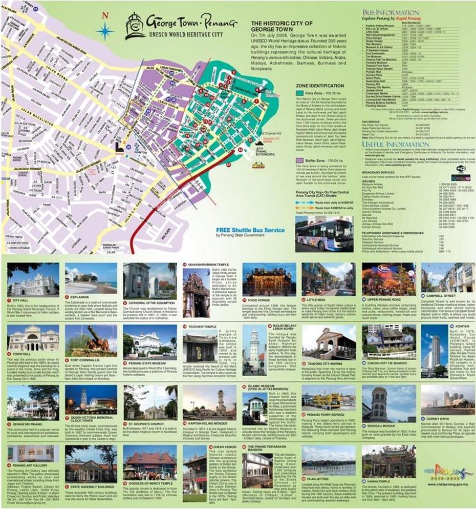 George Town Tourist Map, George Town, Malaysia, George Town Bahamas, Penang Tourist