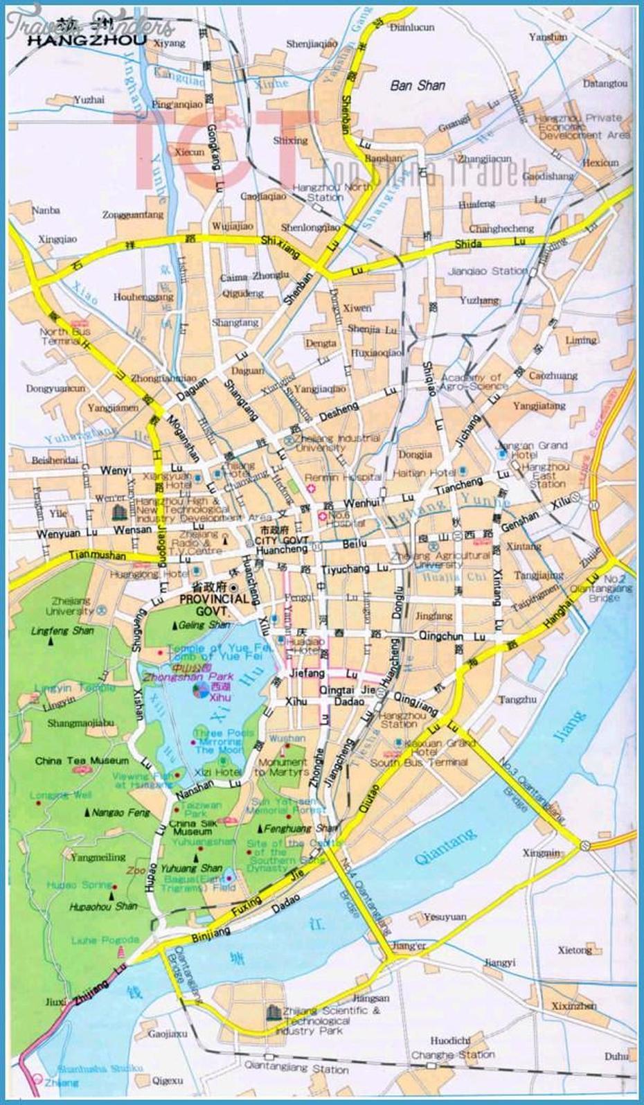 Hangzhou Map – Travelsfinders, Shangzhou, China, Hangzhou Location, Northeast China